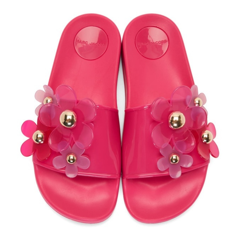 Marc Jacobs Fuchsia Daisy Slides